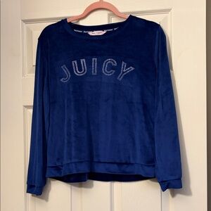 Juicy Couture Navy Velour Rhinestone Logo Pullover